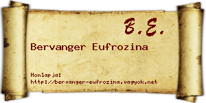 Bervanger Eufrozina névjegykártya